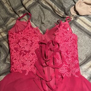 Elegant Pink Lace Dress